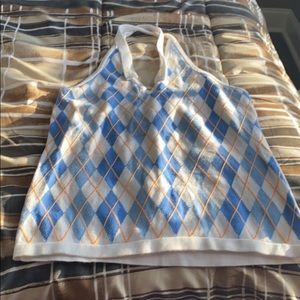 Small Tommy Hilfiger white/blue halter top